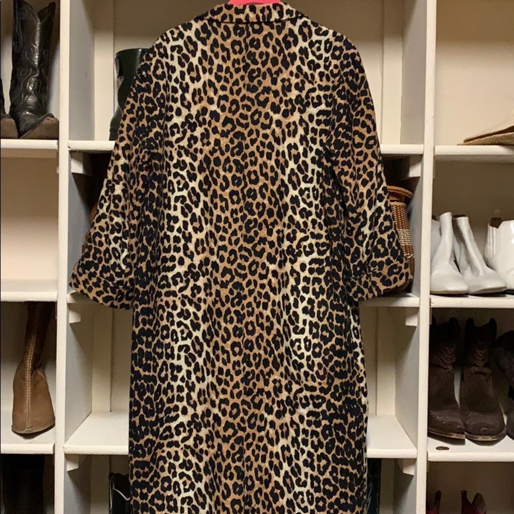 🐆Chic, timeless Ganni leopard print linen coat🐆 - Picture 6 of 6